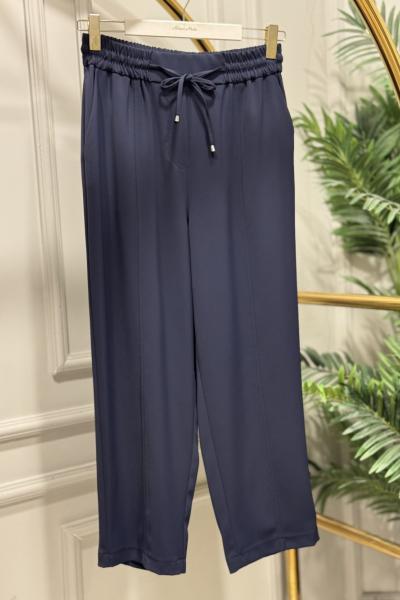 5618 Elegance Beli Lastikli Dar Paça Pantolon Lacivert