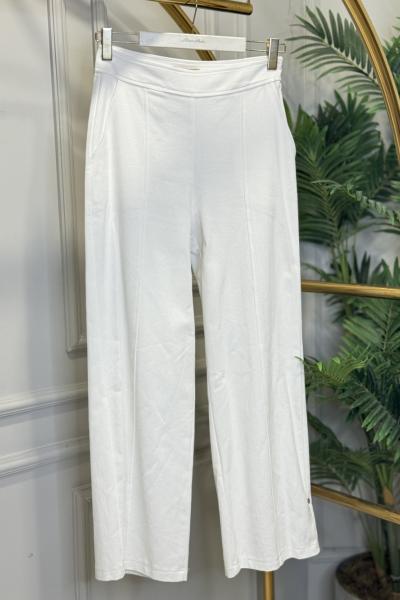 6077 Ön Dikişli Bol Paça Pantolon Ekru