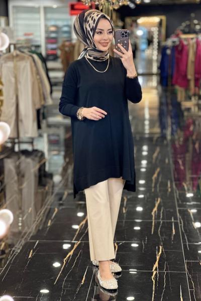 7018 Kolları Lastikli Vanezia Triko Tunik