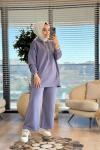 7409 Sol Omuzu Fermuar Detaylı Takım indigo