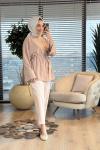 7465 Oysho Kolları Bağcıklı Tunik Bej