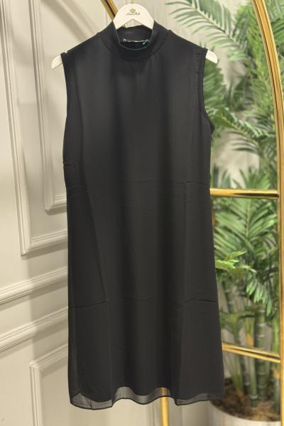 772 Önü Şifonlu İçlik Siyah