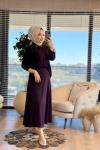 8102 Naz Yakası Taşlı Takım Mürdüm