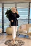 9261 Gold Halka Ve Kuşak Geçişli Kap Siyah