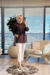 9261 Gold Halka Ve Kuşak Geçişli Kap Kahve