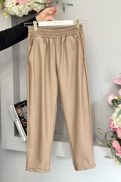 Hwn6263 Deri Havuç Pantolon Bej