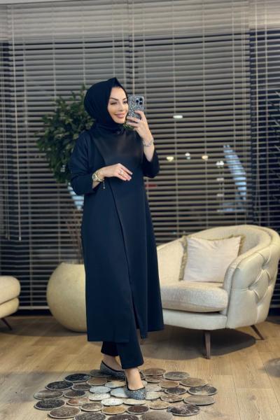 HWN6268 Scuba Verev Kesim Takım Siyah