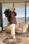 HWN9021 Parla Kanguru Cepli Sweat Kahve