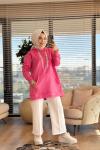 HWN9021 Parla Kanguru Cepli Sweat Fuşya
