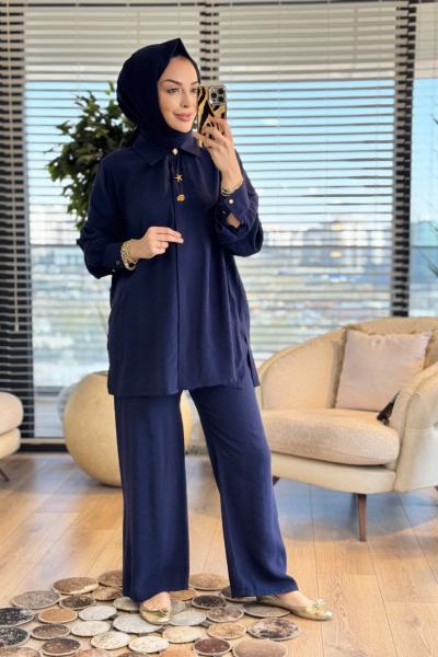 LYL104 Neva Gold Takım Lacivert