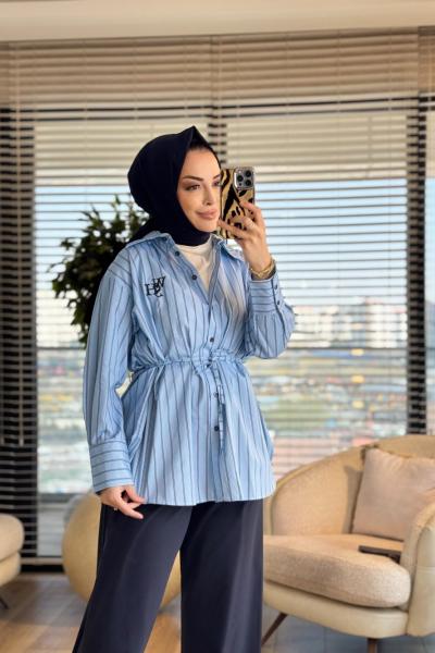 MRW1627 Old Retro Gömlek Bebe Mavi