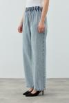 MRW1693 Palazzo Taşlı Denim Pantolon Mavi
