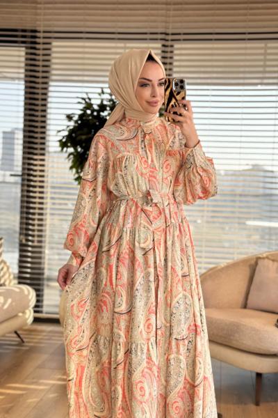 MRW1775 Marakeş Elbise Oranj