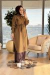 MRW1811 Uzun Keten Gömlek Kahve