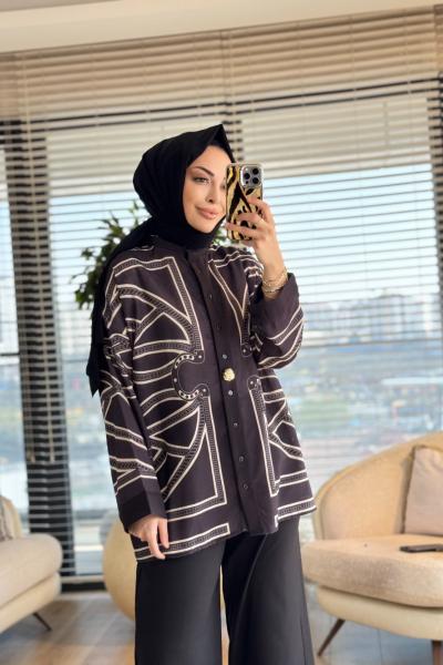 MRW1813 Keten Şık Gömlek Siyah