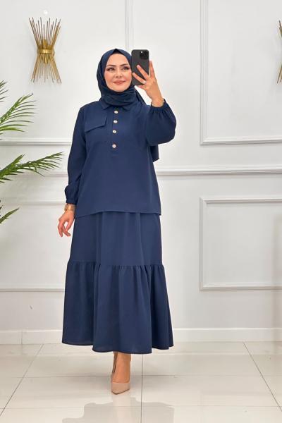 MERCAN ETEKLİ TAKIM - LACİVERT