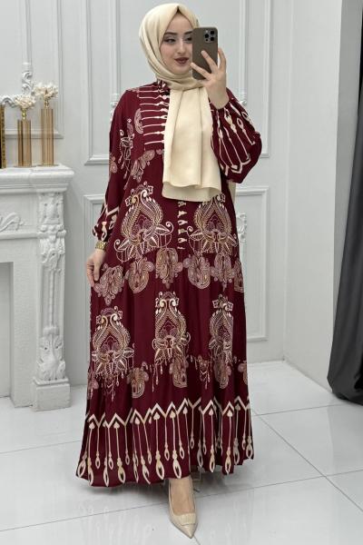 Nilüfer Elbise Bordo