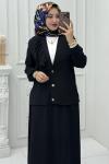 Pırıl Etek Takım Siyah