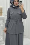 Selmira Etek Takım Gri