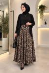 Leopar Desen  Tilda Elbise Siyah