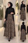 Leopar Desen  Tilda Elbise Siyah